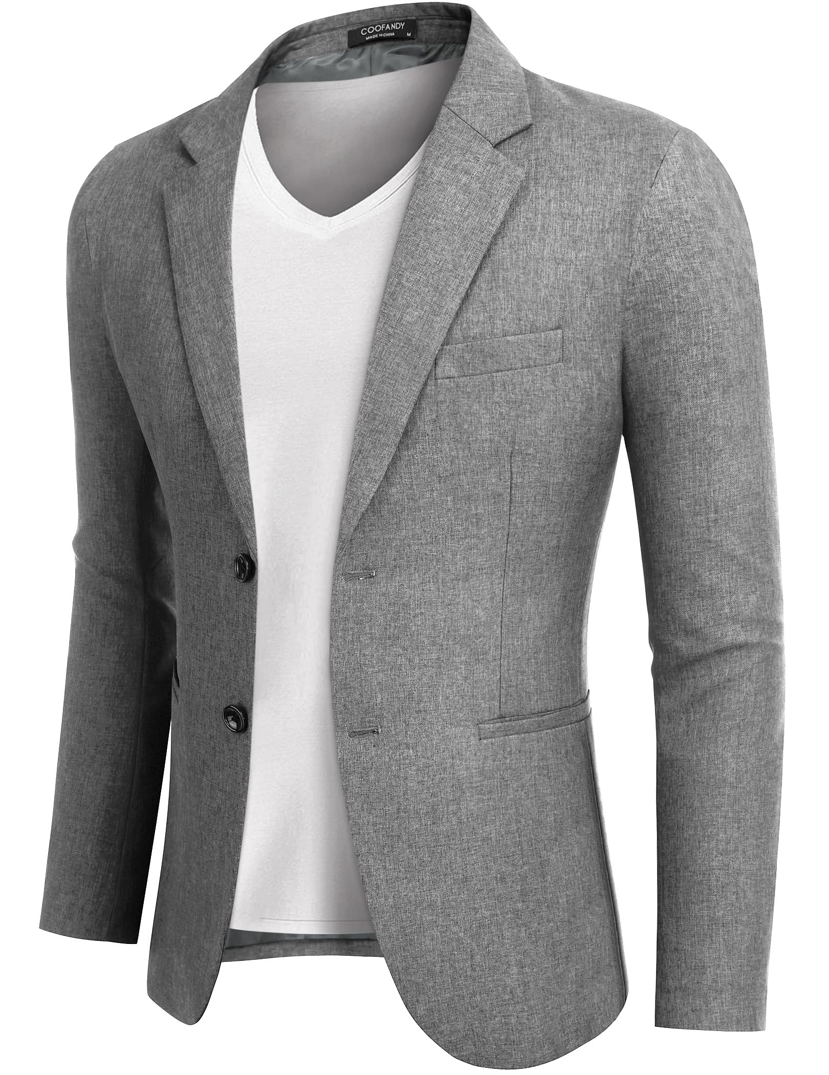 COOFANDY Giacca da uomo sportiva, casual, per il tempo libero, moderna, vestibilità regolare, 2 bottoni, giacca da lavoro