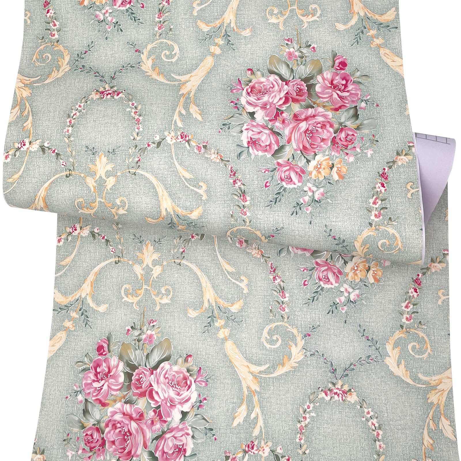 Papier contact rétro rose vert clair 45cm x 3m pour étagère