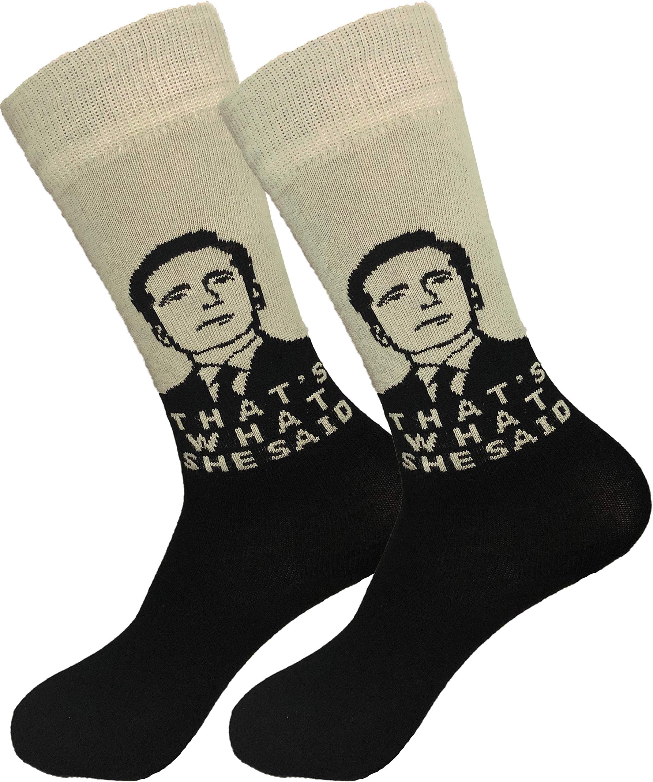 Balanced Co. That's What She Said Dress Socks Michael Scott Funny Socks Crazy Socks Casual Cotton Crew Socks