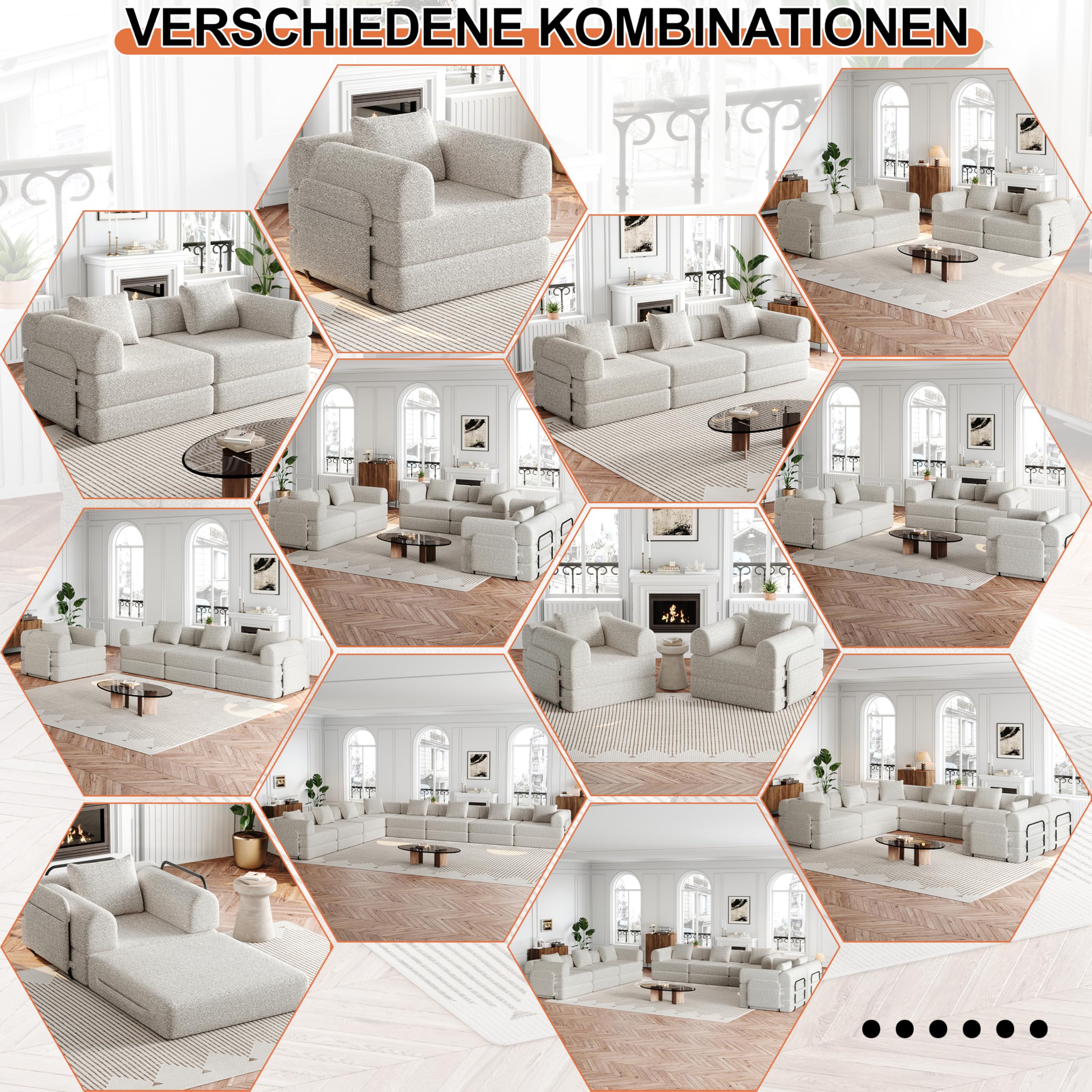 Sofá Cama Plegable con Respaldo y Almohada, Sofás con Estructura de Metal y Reposabrazos, Sofá Matrimonio Convertible para Salón Dormitorio, con Bolsa de Almacenamiento, Chenilla, Caqui