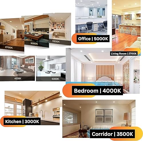 Miniatura 8 de Satco S11835, 9 vatios retrofit LED Downlight 5 a 6 pulgadas Cct seleccionable 120 voltios regulable acabado negro para el hogar, oficina,