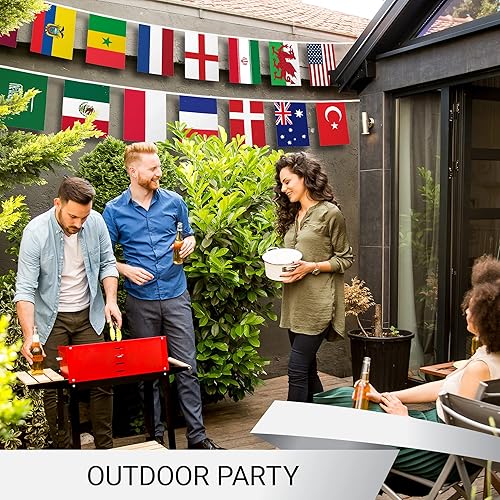 Miniatura 4 de G128 2022 World Cup Bunting Banner  Flag 8.2 x 5.5 Inch, Full String 33 Feet  LiteWeave Pro Series Printed 150D Poly  String Flag Decor for Fan Club