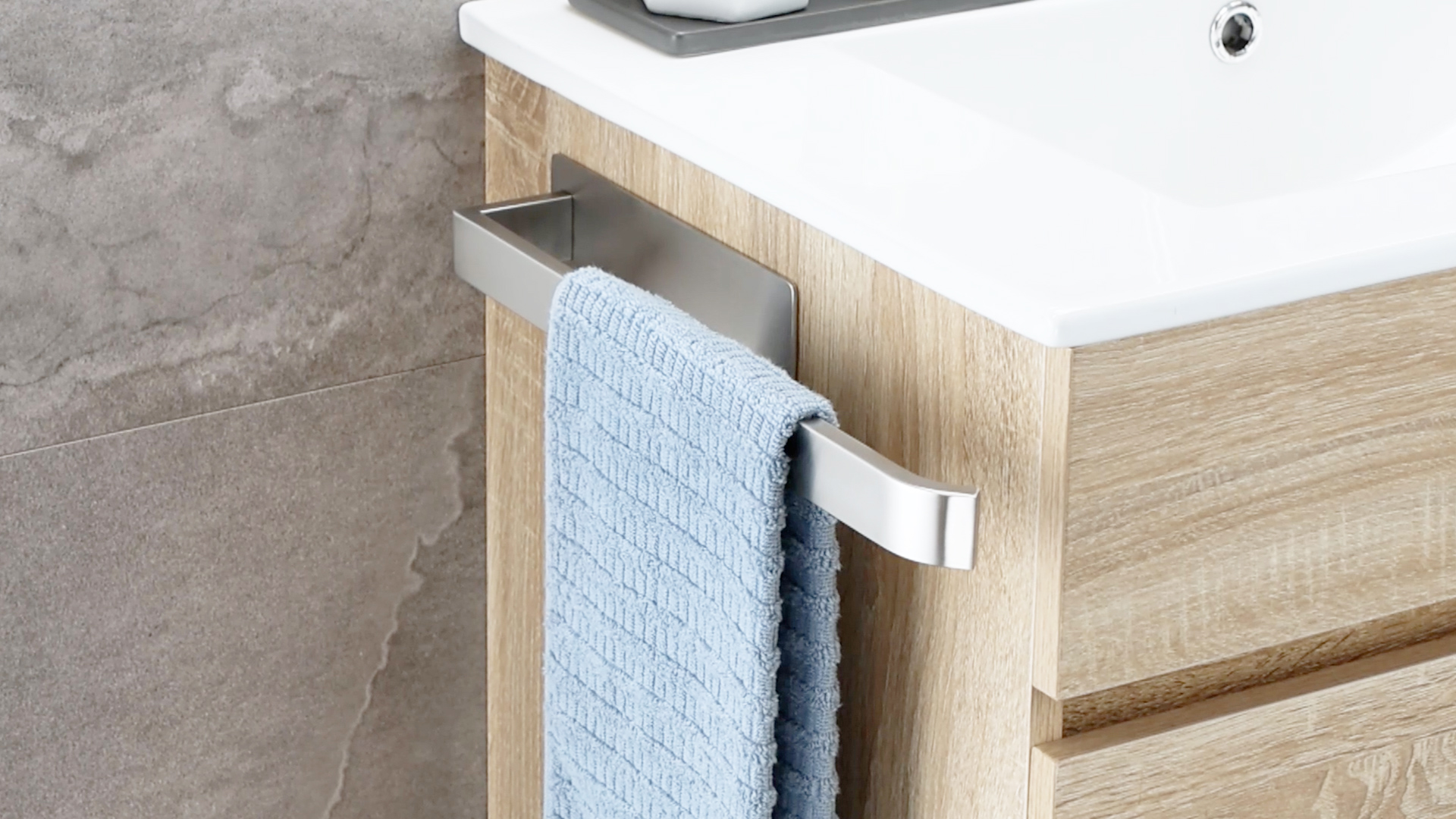 Portasciugamani Autoadesivo Acciaio Inox - Senza Foratura, Per Bagno E Cucina - Foto 5