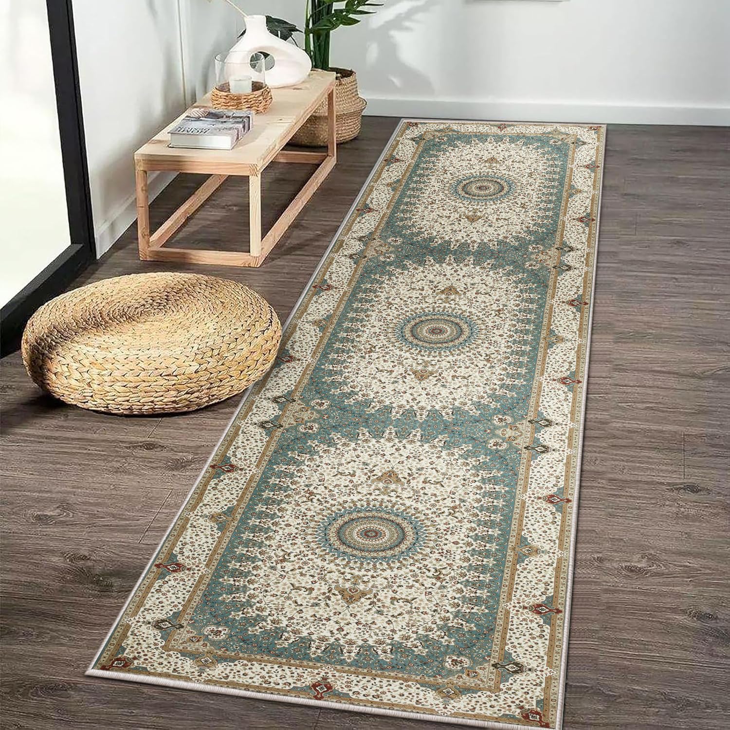 Imperial Rooms Machine Washable Hallway Runner Rug 60x220 cm Soft Touch Premium Quality Rugs for Living Room, Non Slip Carpet Runners for Bedroom, Dining Room Kids Room, Willow