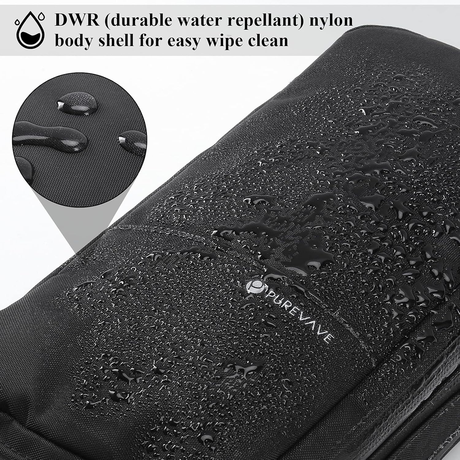 Purevave Large Compact Mens Toiletry Travel Bag Hanging, Mens Dopp Kit for Travel Waterproof, Wash Pouch Black - Image 4