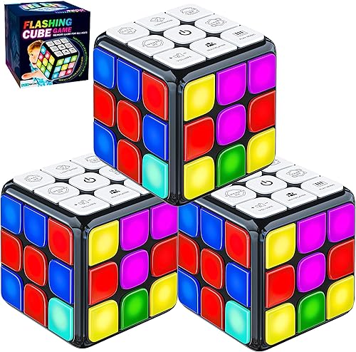 Miniatura 8 de Skywin Puzzle Cube Game (blanco) - Cubo intermitente de mano juegos electrónicos de juguete STEM - Divertidos juegos de memoria y juegos cerebrales