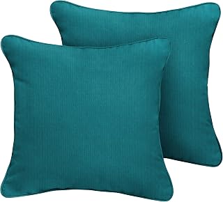 Sorra Home x Sunbrella Indoor/Outdoor Corded Pillows, 16" x 16", Spectrum Peacock