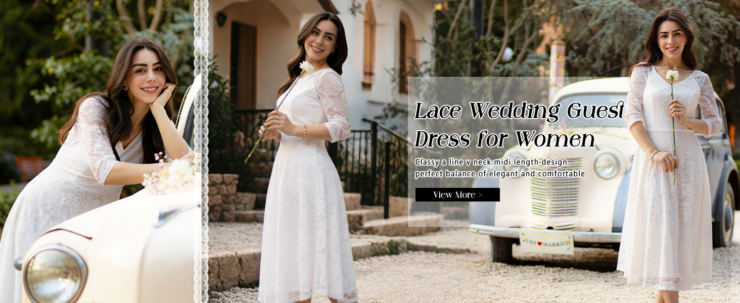Amazon.com: Dressystar Womens Long-Sleeve Wedding Guest Dress A-Line Lace  Formal Party Cocktail Midi Dress Prom Gown Black S : Clothing, Shoes &  Jewelry