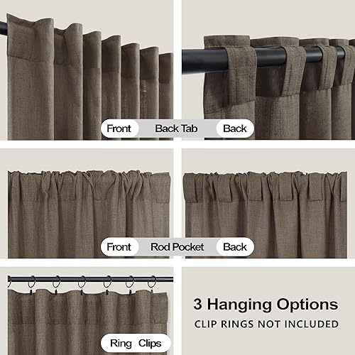 Miniatura 225 de KOUFALL Cortinas transparentes de lino de 90 pulgadas, cortinas para Sala Modernas 2025 De Lino Elegantes, cortinas personalizadas con pestaña