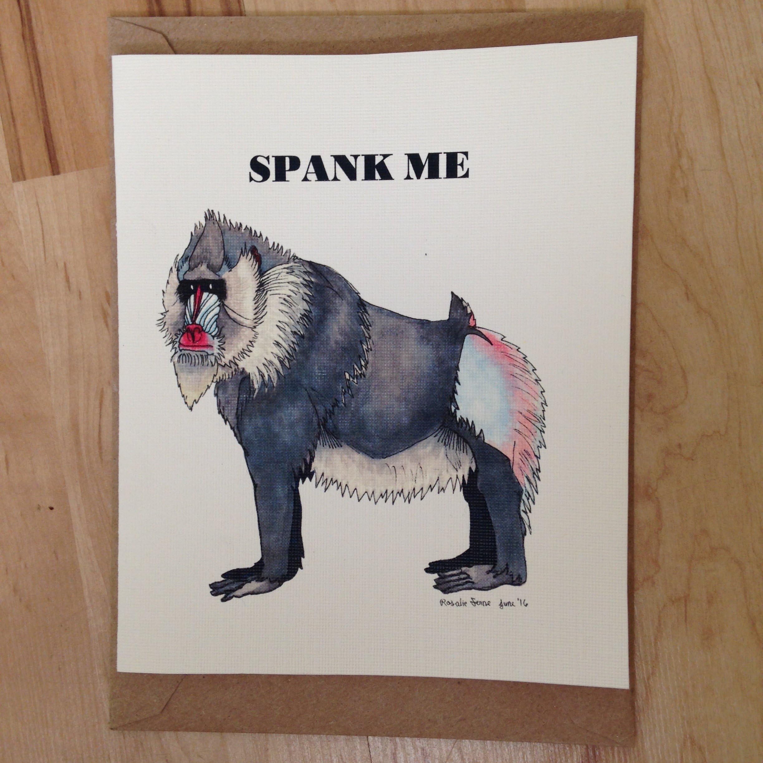 RosieferneSpank Me baboon card
