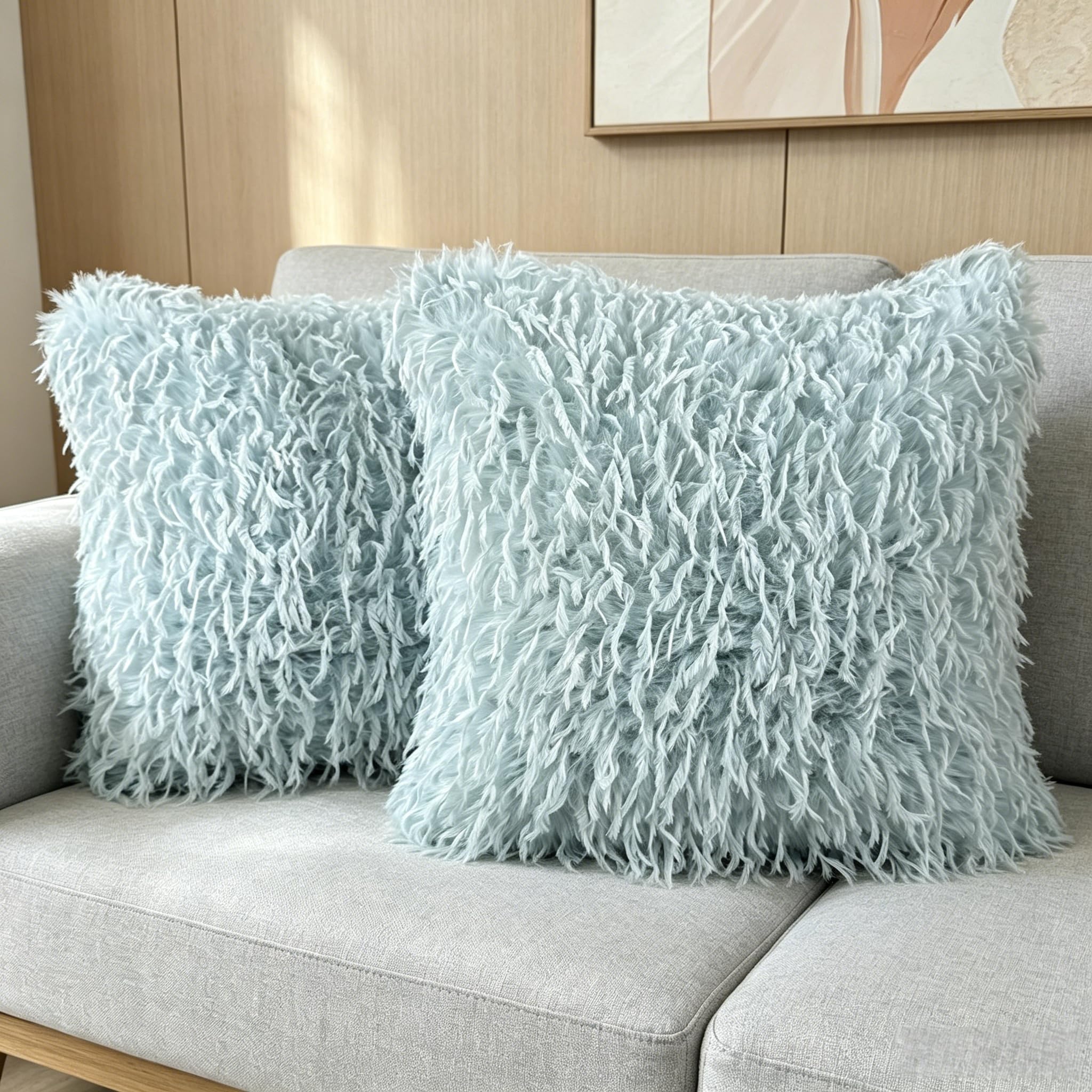 OYIMUA 2er Set Deko Kissenbezug 50x50 Flauschig Kissenbezüge