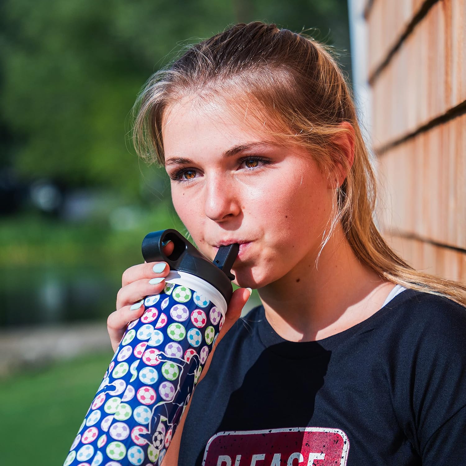 ChalkTalkSPORTS Soccer Insulated Water Bottle | Female Soccer Player
