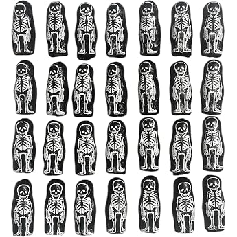 Halloween Decoration Economy Pack 30 Skeletons Made of Chocolate Individually Wrapped 210 g CAPTAIN PLAY Halloween Sweets for Decorating and Decorating