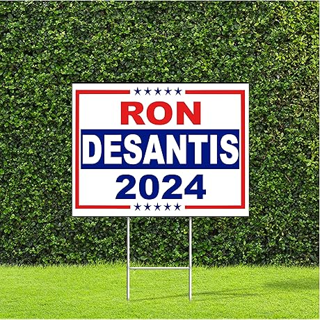 DesignThatSign Ron Desantis 2024 Yard Sign with Sturdy Metal H-Stake