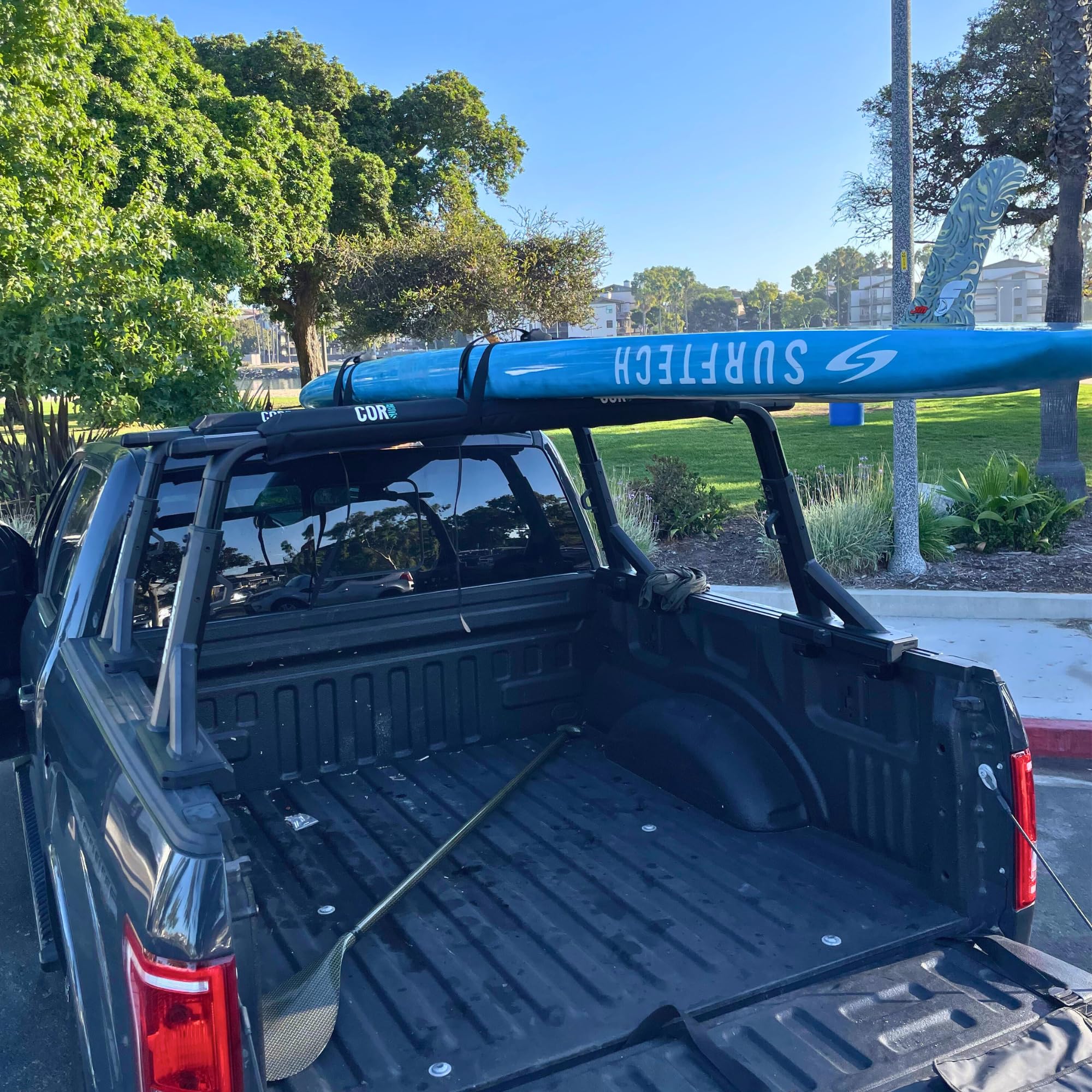 Cojines para portaequipajes de Techo COR Surf Aero y Correas de sujeción con Hebilla de Leva de Primera Calidad Resistentes a los arañazos con combinación de Silicona Protectora