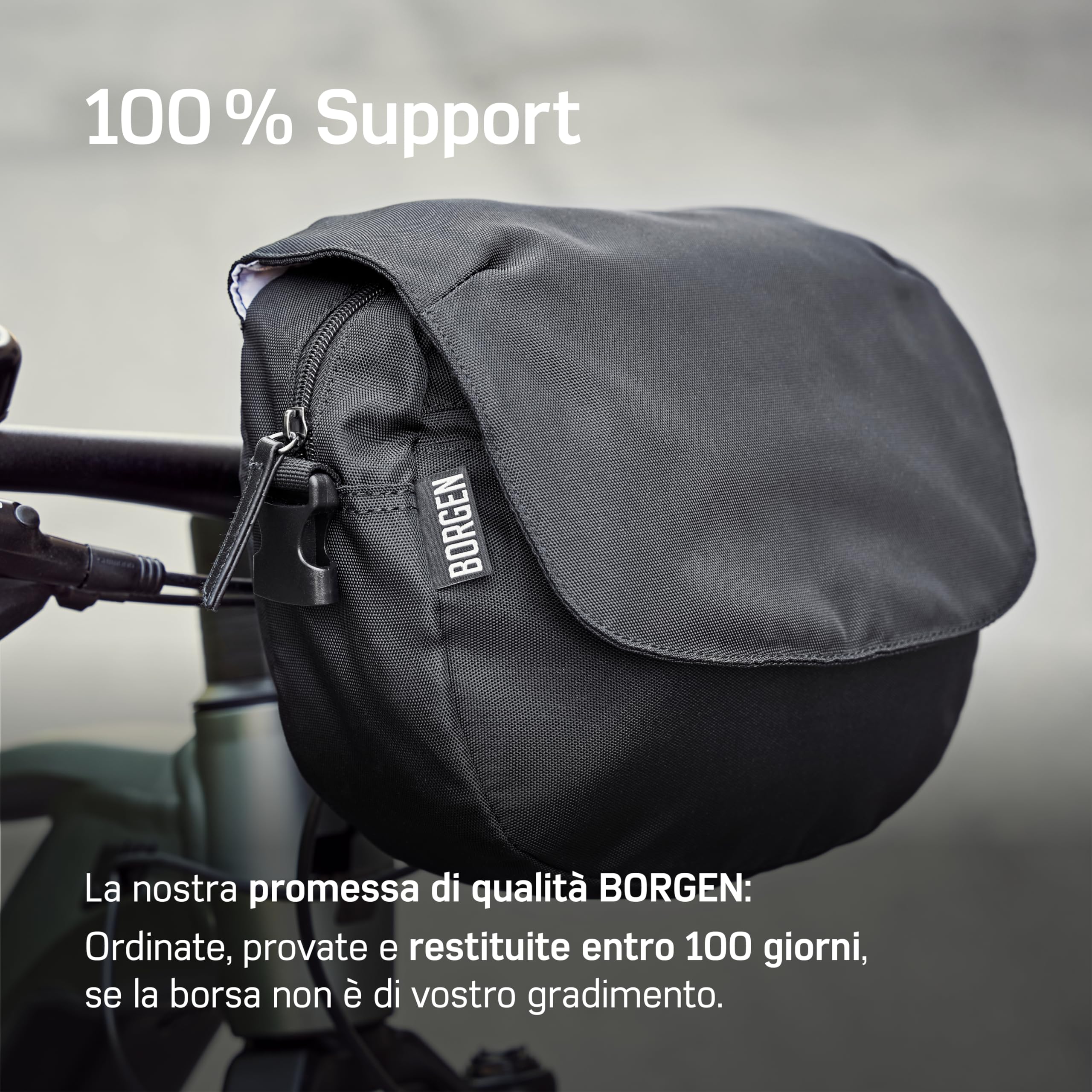 Borgen KLICKfix Borsa per manubrio bicicletta – Idrorepellente e capiente borsa per manubrio bicicletta 5 L – Borsa per manubrio bicicletta