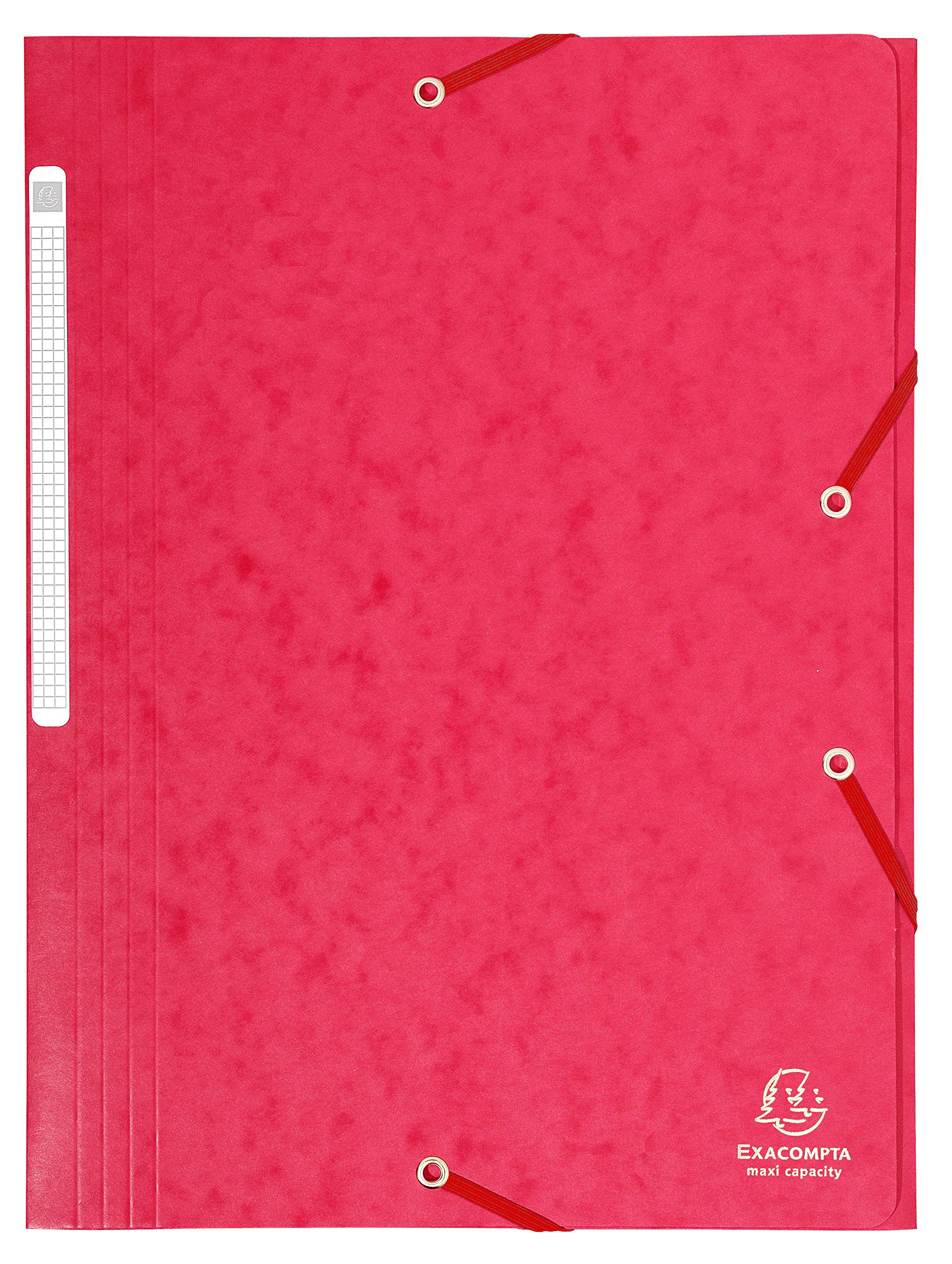 Exacompta 17109H 25er Pack Premium Eckspanner-Mappe. Aus extra starkem Colorspan-Karton DIN A4 mit 2 Gummizügen rot Sammelmappe Dokumentenmappe ideal für Büro und Schule