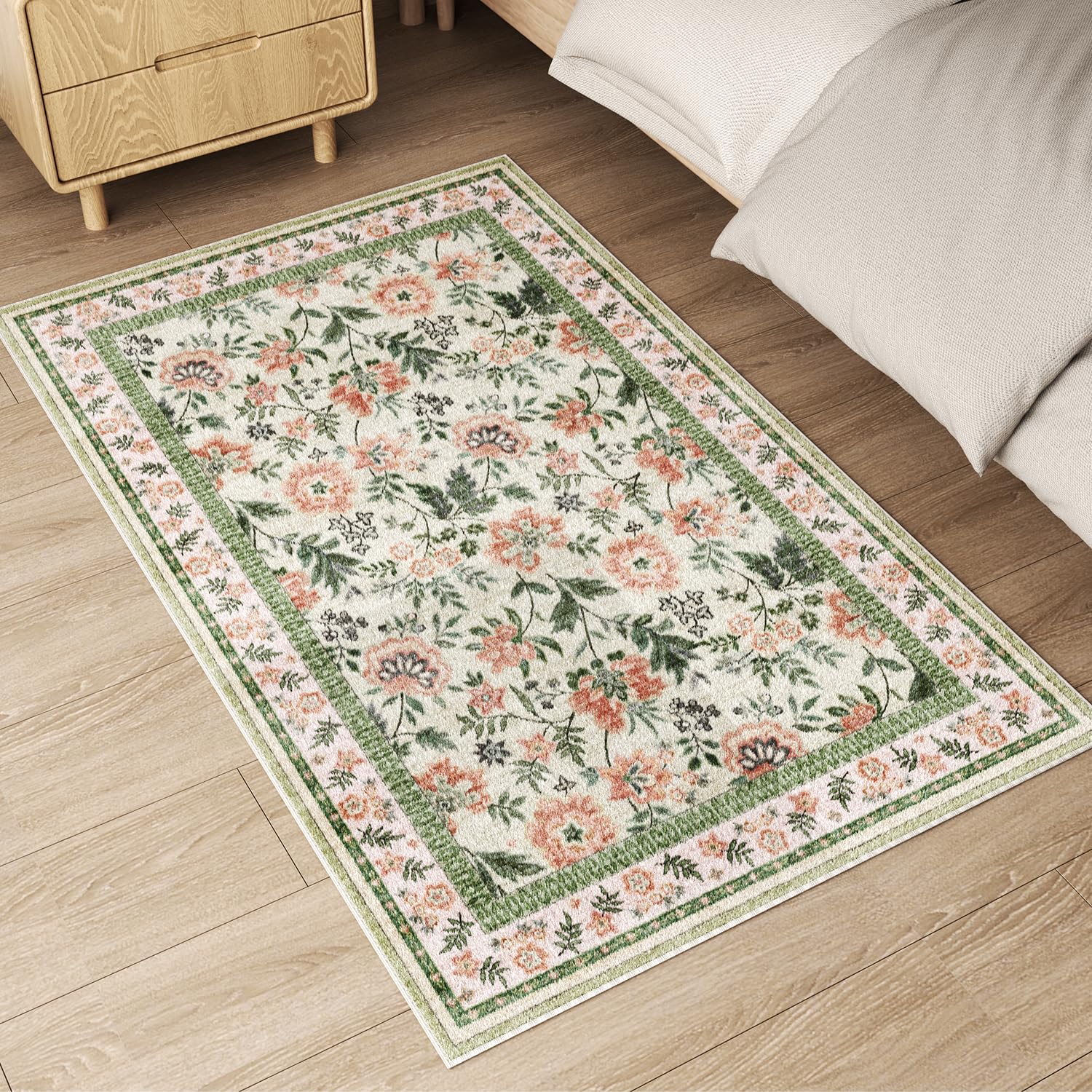 Amazon | VIGORVAN カーペット ペルシャ絨毯 ラグマット1畳 春花の彩