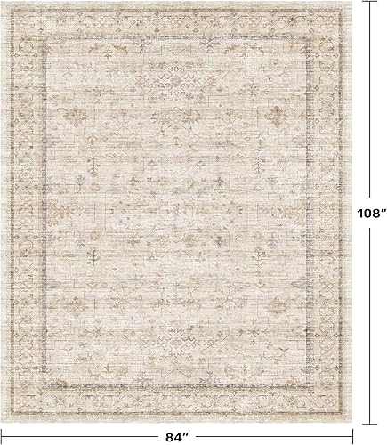 Miniatura 763 de Alfombra Boho Negra para Sala de Estar - Alfombra de Área Lavable de 10x14 Pies, Alfombras de Comedor para Debajo de la Mesa, Alfombra Suave de Pelo