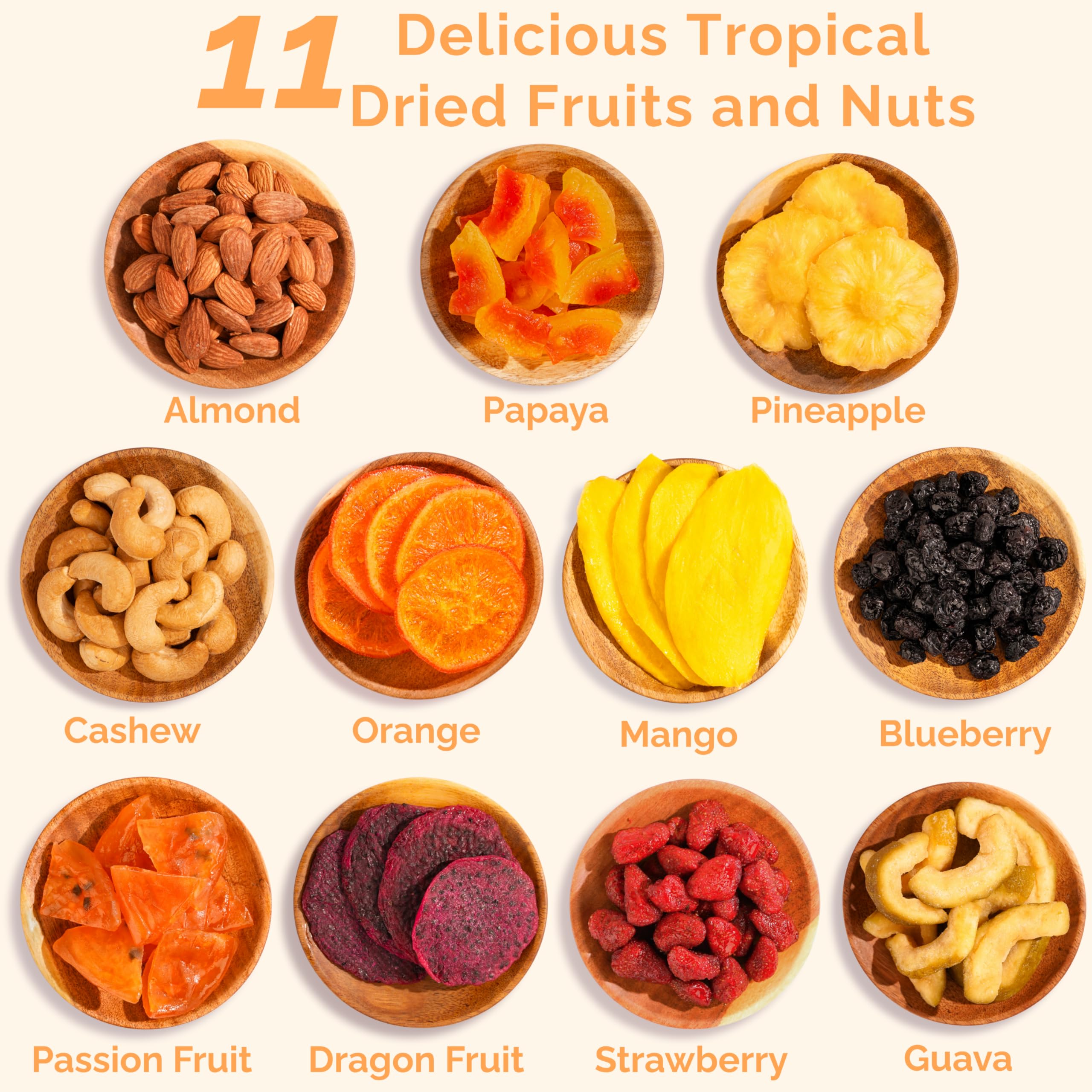 Cesti regalo di frutta secca da donna – 11 assortimento tropicale gourmet – Rosh Hashanah Gifts | Cesto di frutta secca morbida regalo da 590 ml – Regali Diwali per amici – Cesti di frutta per donne e