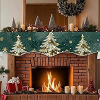 Vista 7 de Bufanda de Navidad para chimenea, cubierta decorativa para Navidad, invierno, mantel superior