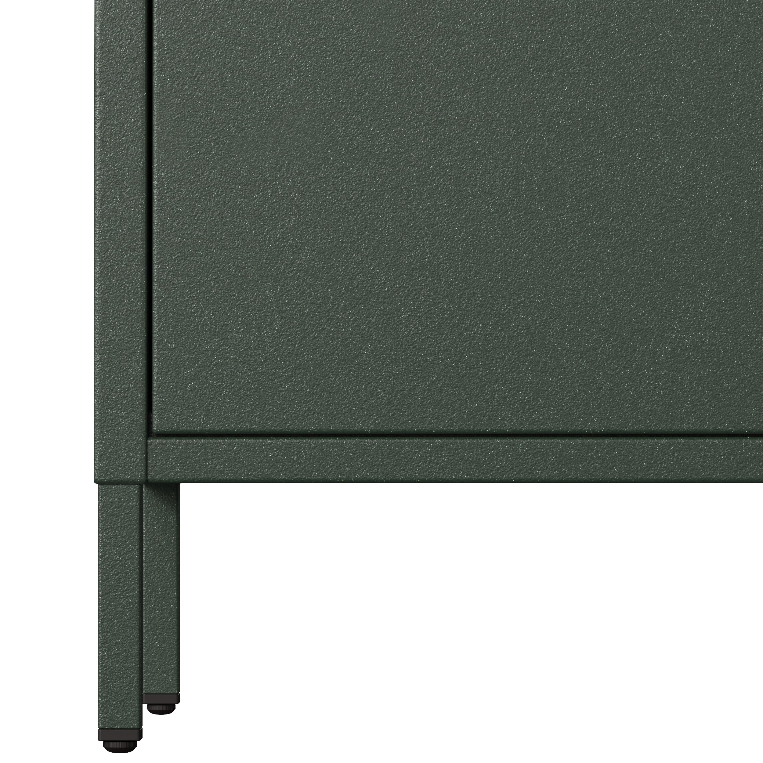 Jan Nowak Sideboard aus Metall, Kommode Glitzernd mit Doppeltür - VITO | Magnetverschluss, Verstellbare Einlegeböden | Highboard Wohnzimmer, Flur, Industriedesign | 80 x 101,5 x 40 cm | Flaschengrün