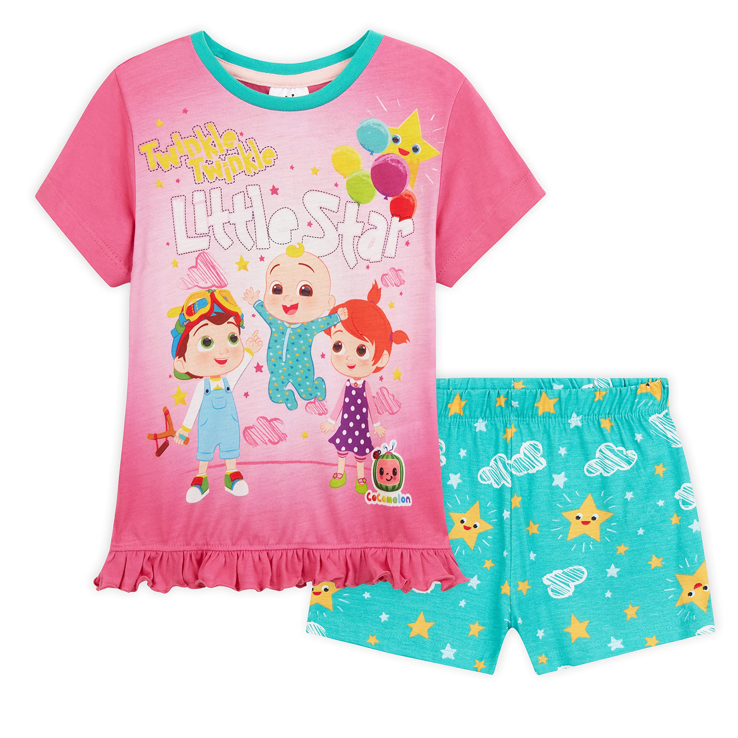 CoComelonPyjamas, Girls Short Pyjamas, Summer PJs From 18-24 months to 5 years (Pink, 2-3 Years, 2_years)
