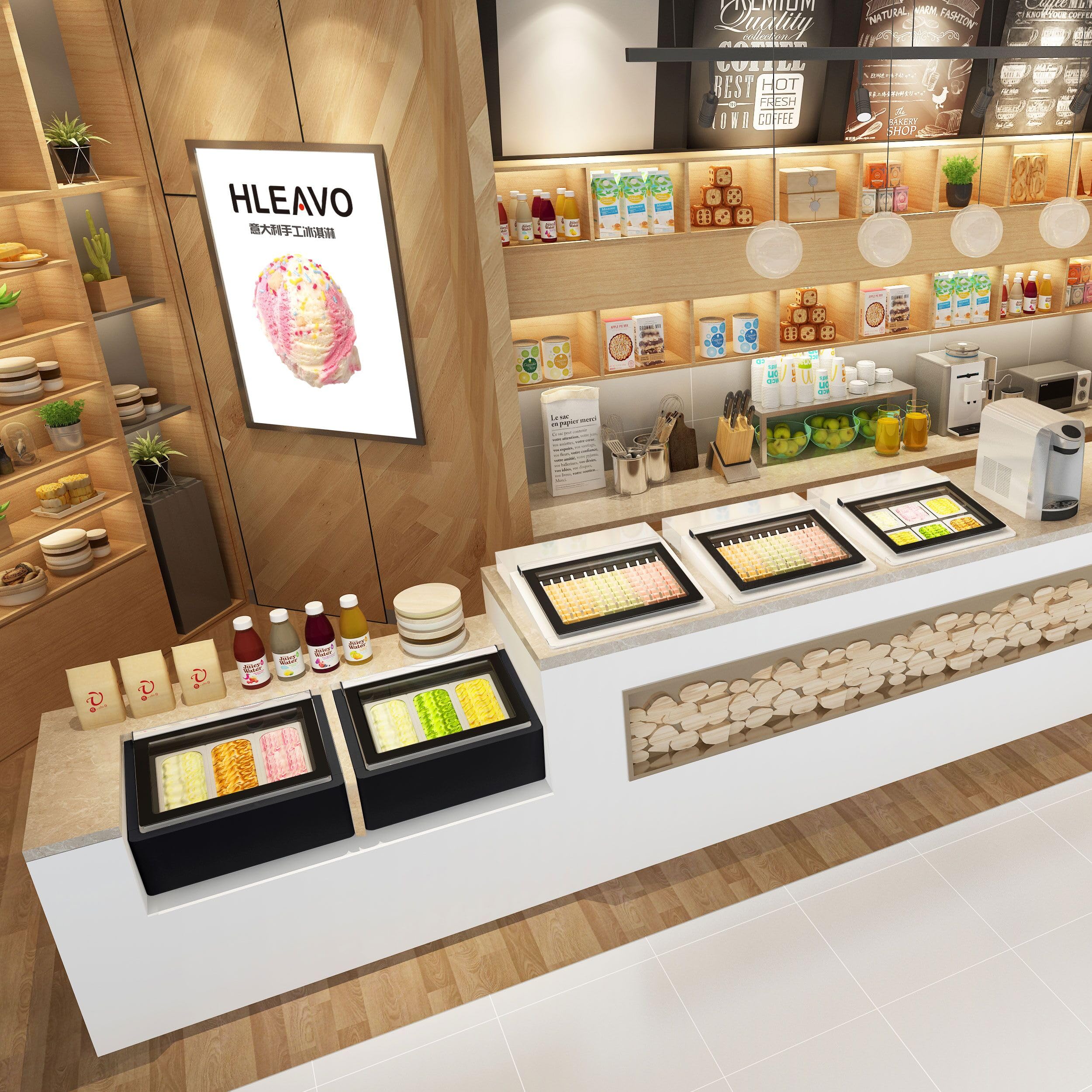 GGM Gastro Tisch-Eisvitrine 670mm für 3x 5L Eisbehälter | Robuste Edelstahlkonstruktion, beheizbare Scheiben für klare Sicht, automatische Abtaufunktion, energieeffizient