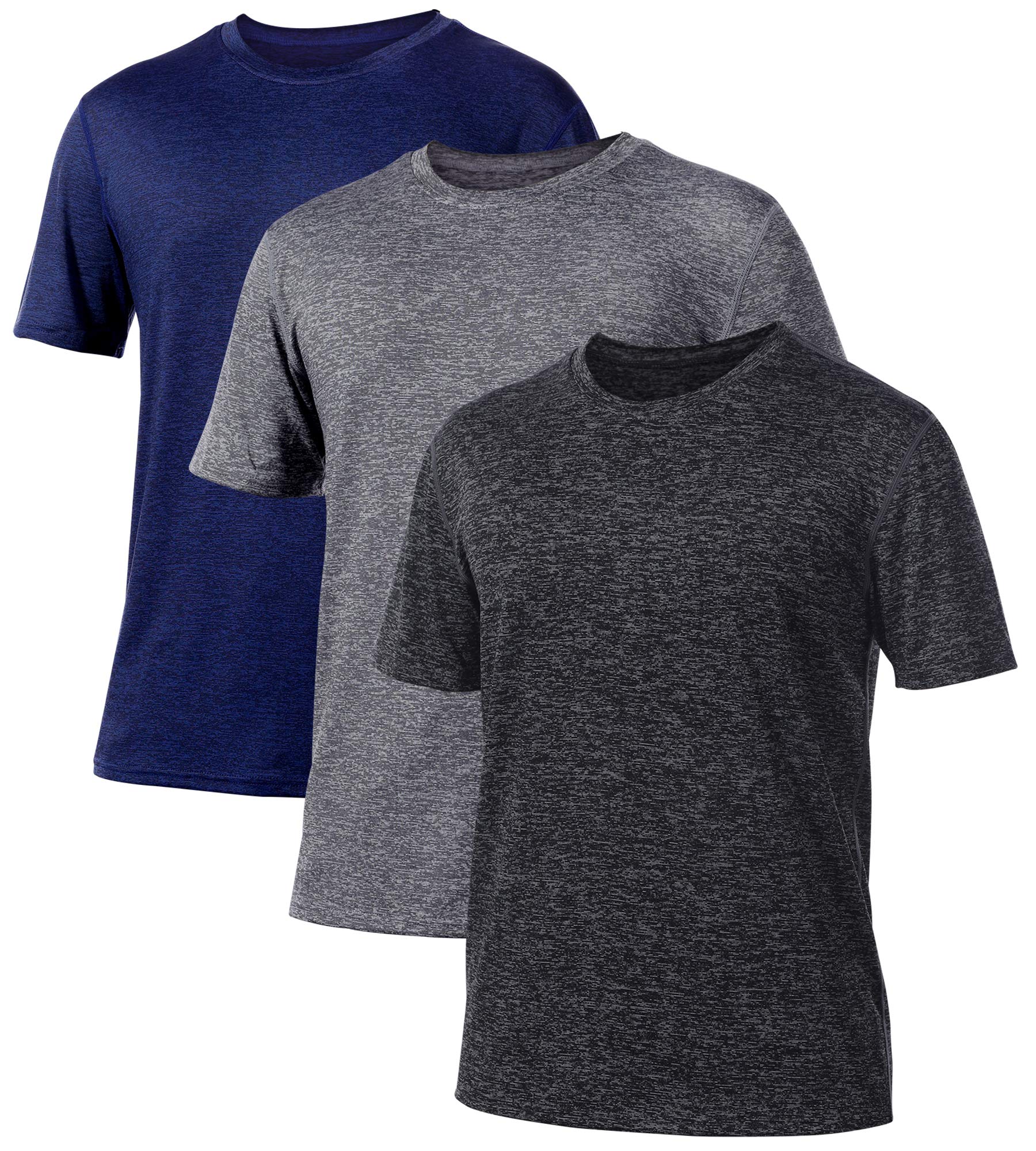 Workout T Shirts for Men 3 Pack Short Sleeve Keep Cool Quick Dry Athletic Running Fishing Sport Gym Home Mens Shirts