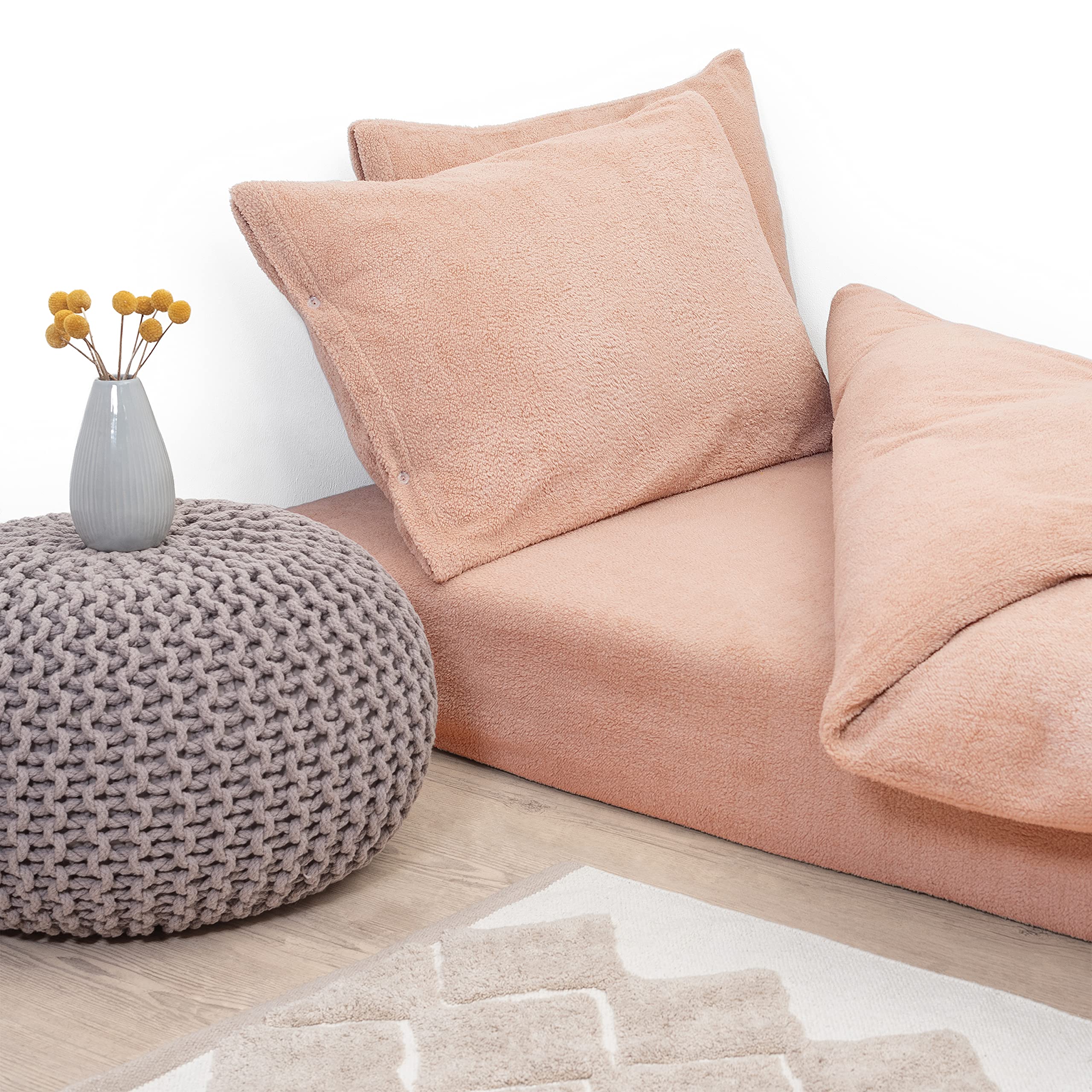 Blumtal Ropa de Cama de Invierno de 200 x 260 cm y 2 Fundas de Almohada de 40 x 80 cm, Ropa de Cama de Forro Polar con Tacto de Cachemira, Ropa de Cama de Invierno de Peluche, Suave Ropa de Cama en