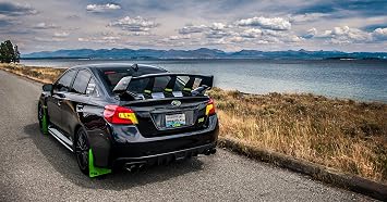 RokBlokz Mud Flaps for 2015-2021 Subaru WRX STI - Multiple Colors Available - Mud Guards are Custom Cut and Fit - Includes All Mounting Hardware (Black with Black Logo, Original)