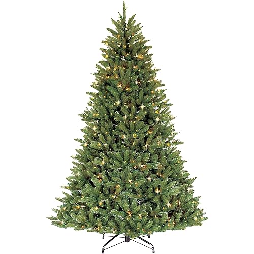 Puleo International 7.5 Foot Pre-Lit Fraser Fir Artificial Christmas Tree with 750 Clear Lights, Green
