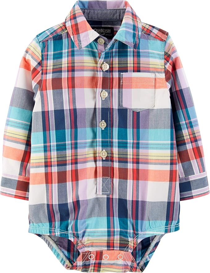 OshKosh Baby Boy Blue Dots Long Sleeve Bodysuit Shirt main image 1