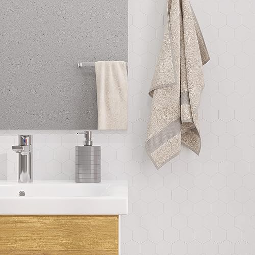 Miniatura 7 de Avant Decor Azulejos de cocina para despegar y pegar  Azulejos hexagonales pequeños de compuesto de piedra  Azulejos de pared adhesivos  Fácil