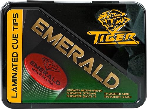 Miniatura 5 de TigerProducts Tiger Emerald - Puntas de billar laminadas, 12 (doce) piezas, 1 caja, 13 o 0.551 in