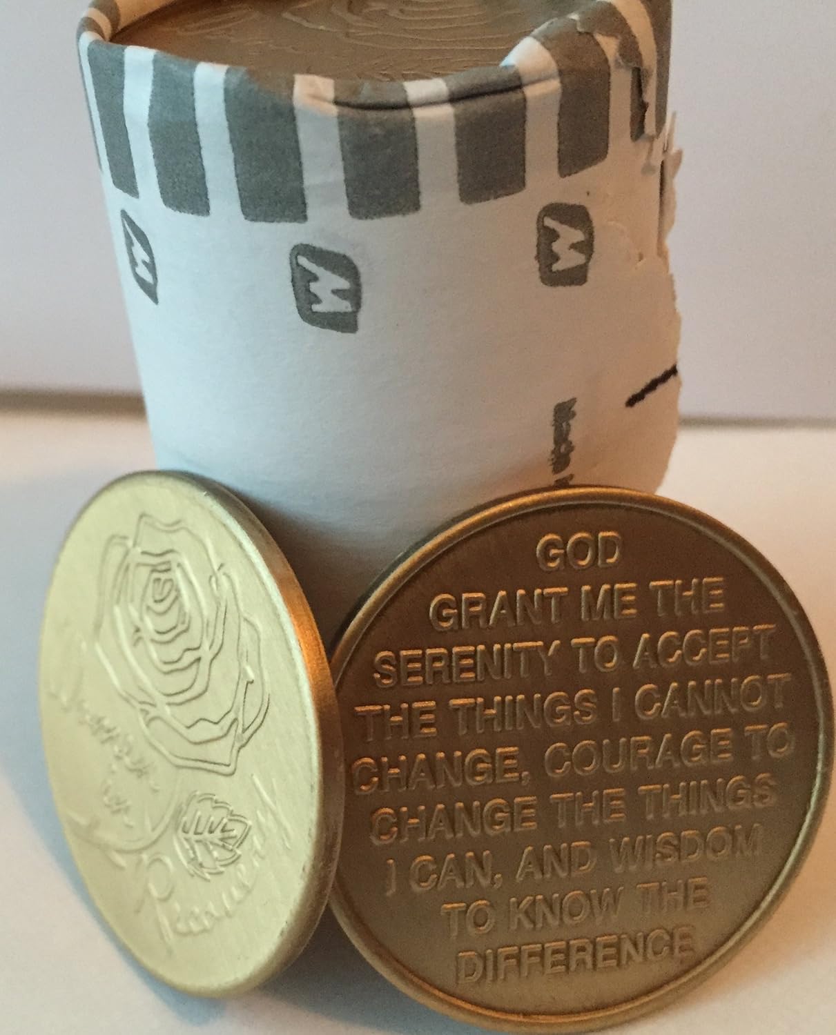 Wendells Bulk Lot of 25 Women in Recovery Rose Bronze Medallions Serenity Prayer Chips