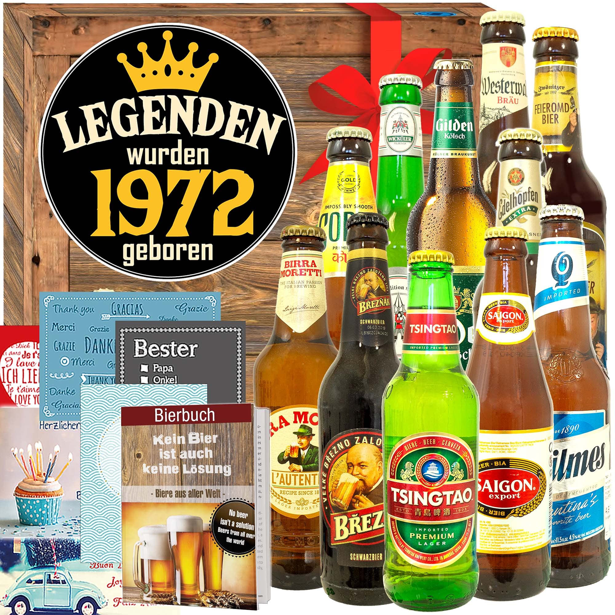 Legenden 1972 ++ 12x Biere Welt und DE ++ Geschenkset 1972