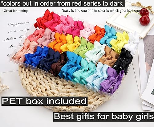 Miniatura 6 de 50 unidades de 25 colores en pares de broches para el pelo con forro completo de 2 pulgadas para niñas