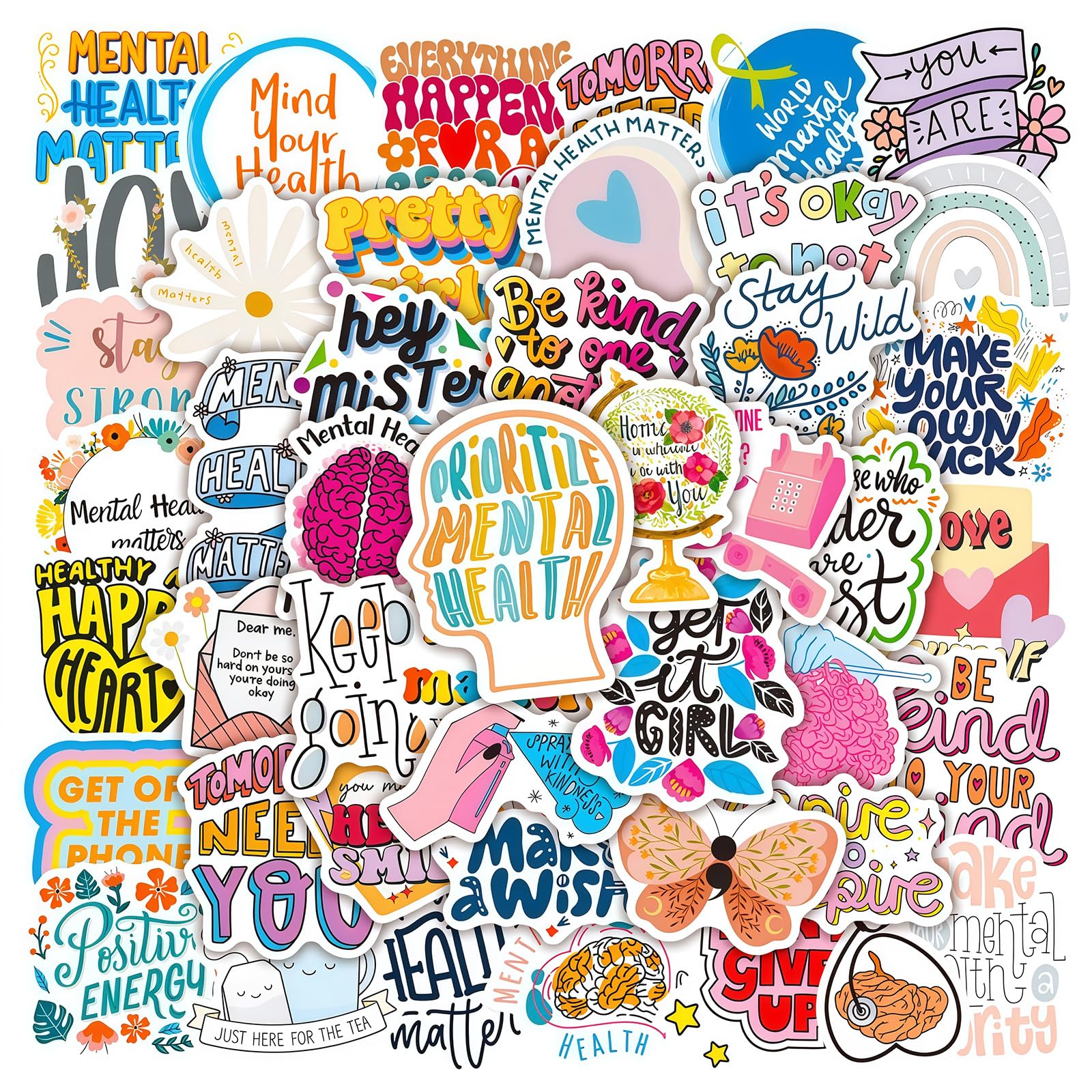 Tivleed Kindle Stickers, Journal Stickers, Motivational Stickers 50 Pack - Waterproof Inspirational Vinyl Decals for Adults, Laptop, Water Bottle, Bullet Journal & Scrapbooking