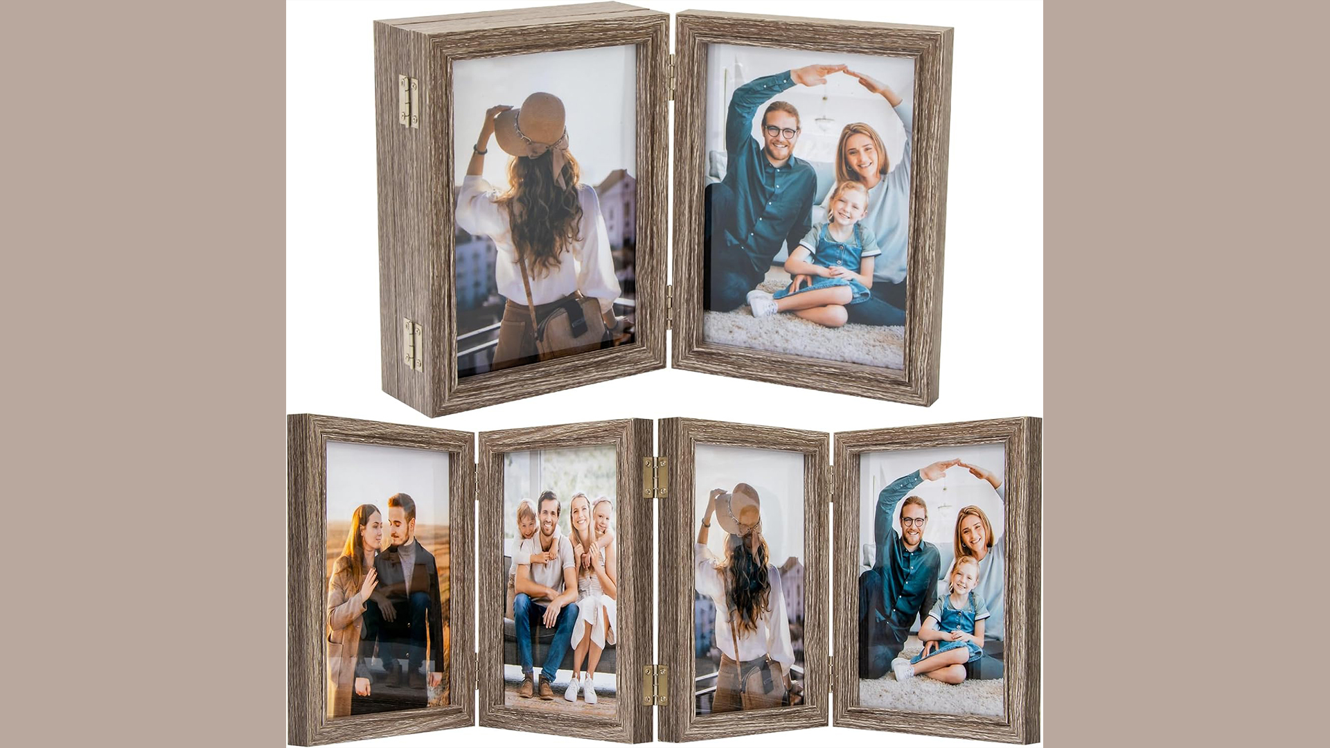 Amazon.com - 5x7 Four Picture Frame 4 Hinged Photo Frame with 4