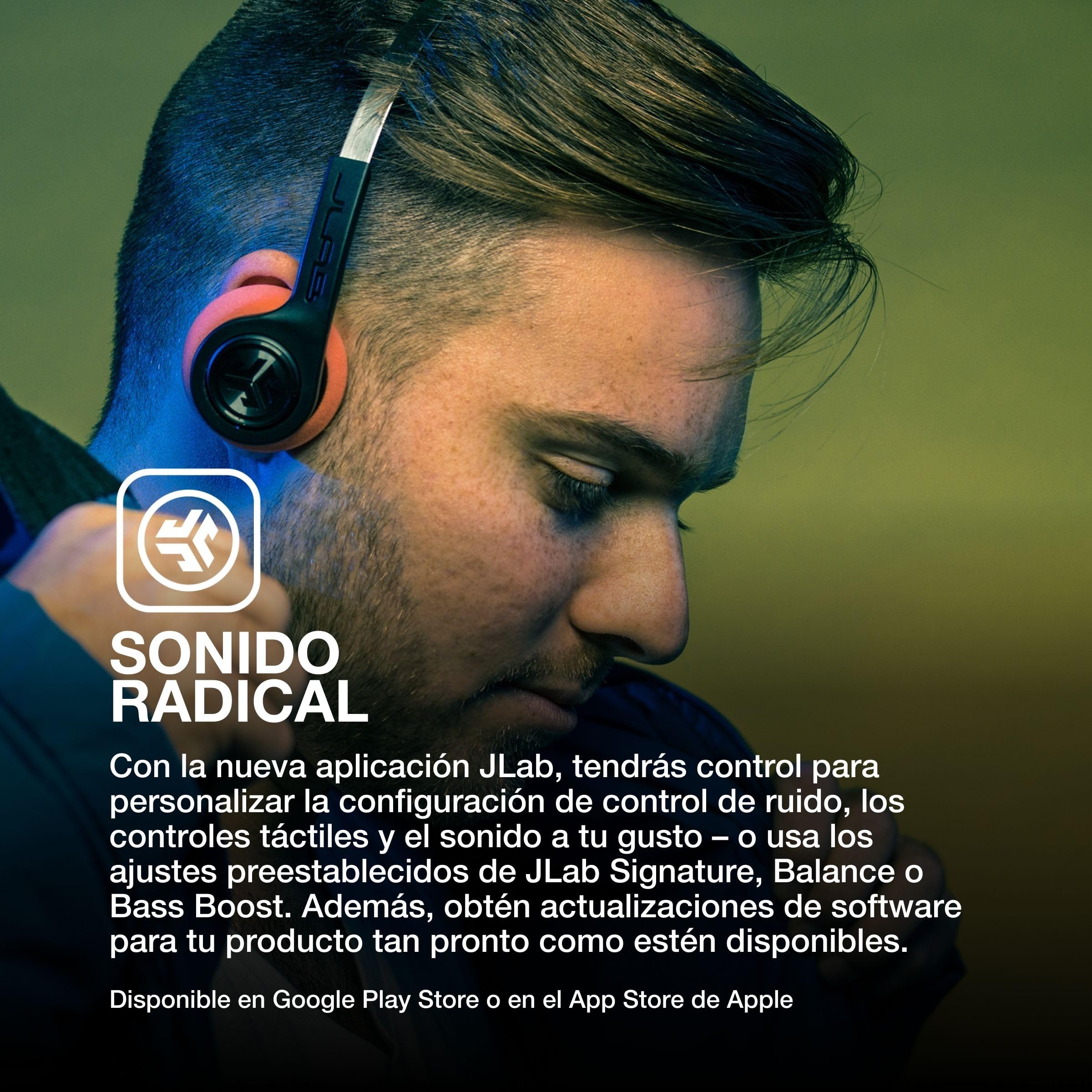 JLab Auriculares Retro, Auriculares Inalámbricos Rewind 2: con Controles de Aplicación Personalizados, Más de 20 Horas de Reproducción Bluetooth, Livianos y Vintage con Mic