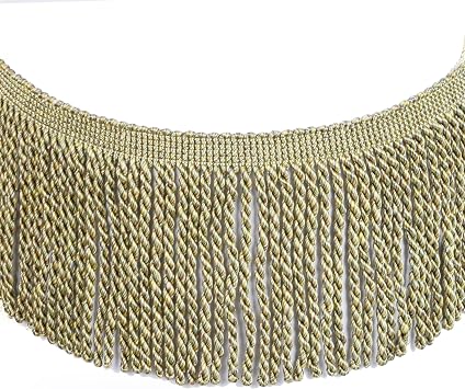 5 Yard Curtain Fringes Bullion Fringe Trim Rayon Fabric Tassel 4inch Wide and Embellishments Curtain Weights Cloth Sofa Fringes for Sewing DIY Decoration Mix Green