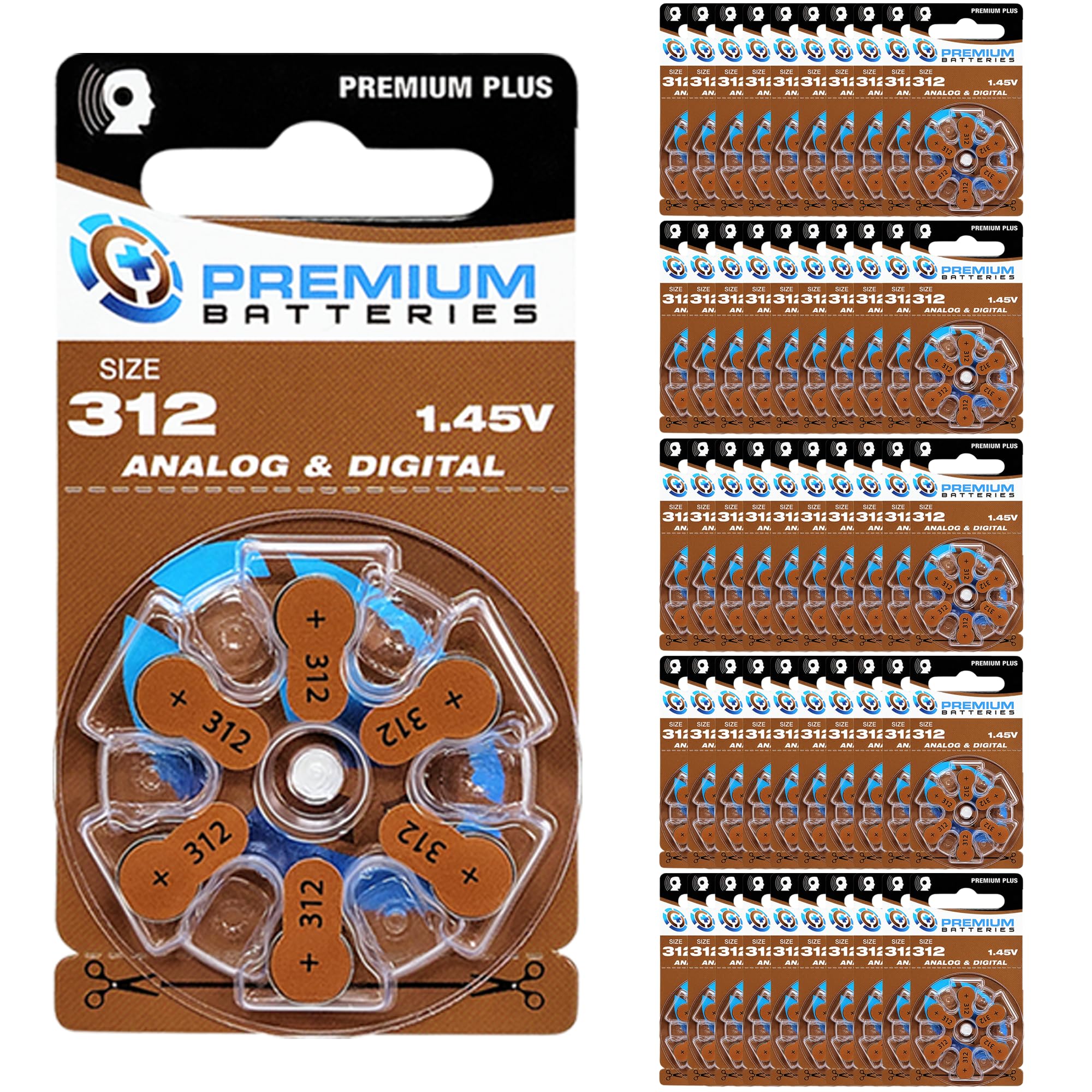 Batterie Premium ZA312 ZA312 1,45 V dimensioni 312, PR41, P312 (300 batterie)