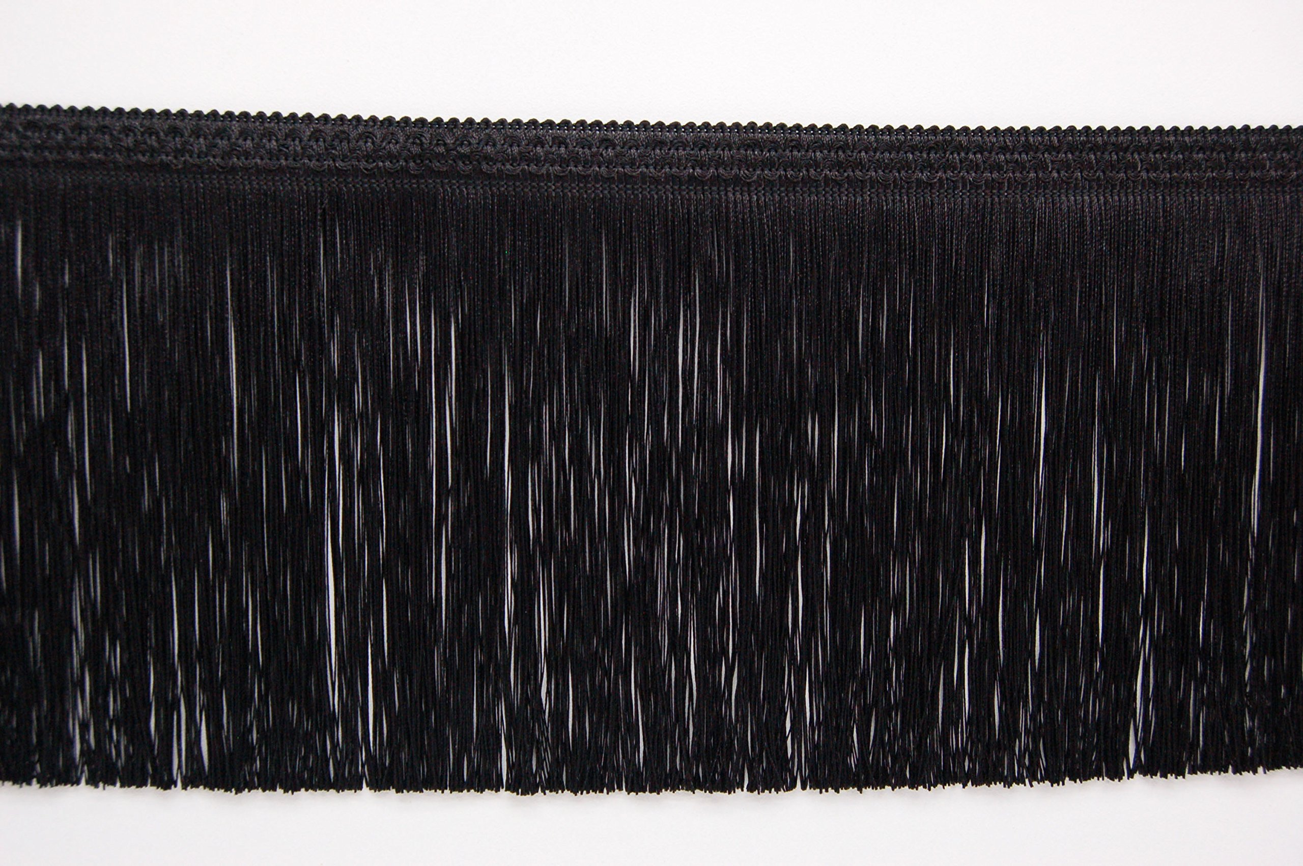 Mnj-Trimmings-2 METRES Fringe Tassel Trim 20CM Wide, Available in 5 Colours(Black)