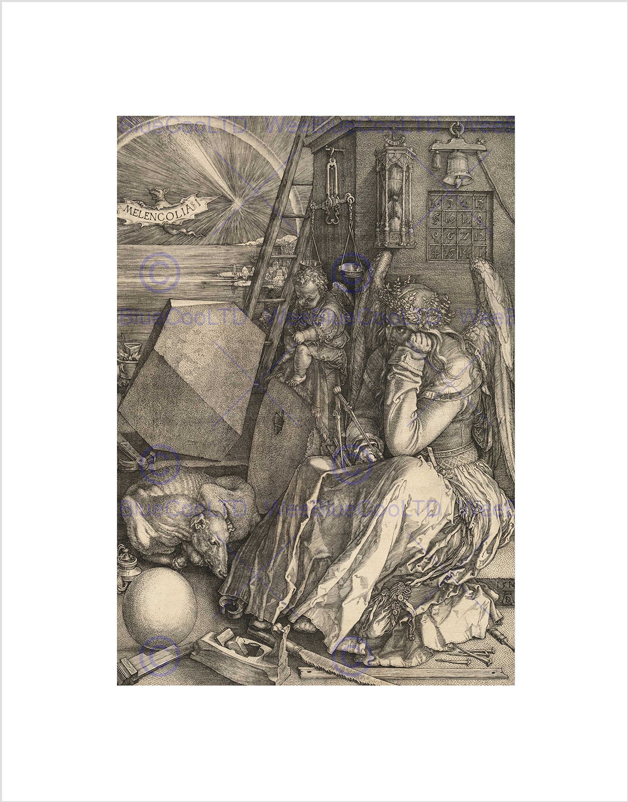 Wee Blue Coo Albrecht Durer German Melencolia Art Picture Wall Art Print