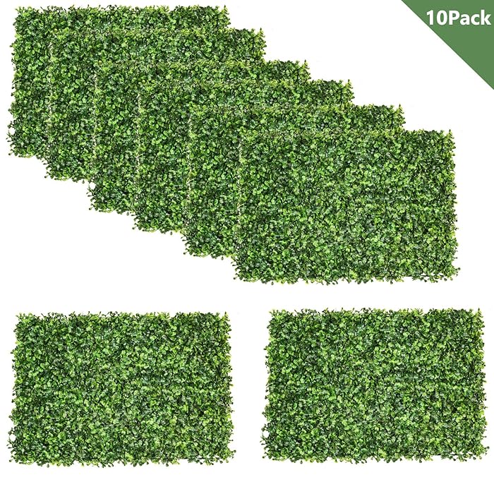 Buy Artiflr 10Pack Artificial Boxwood Hedge Panels,UV Protected Faux