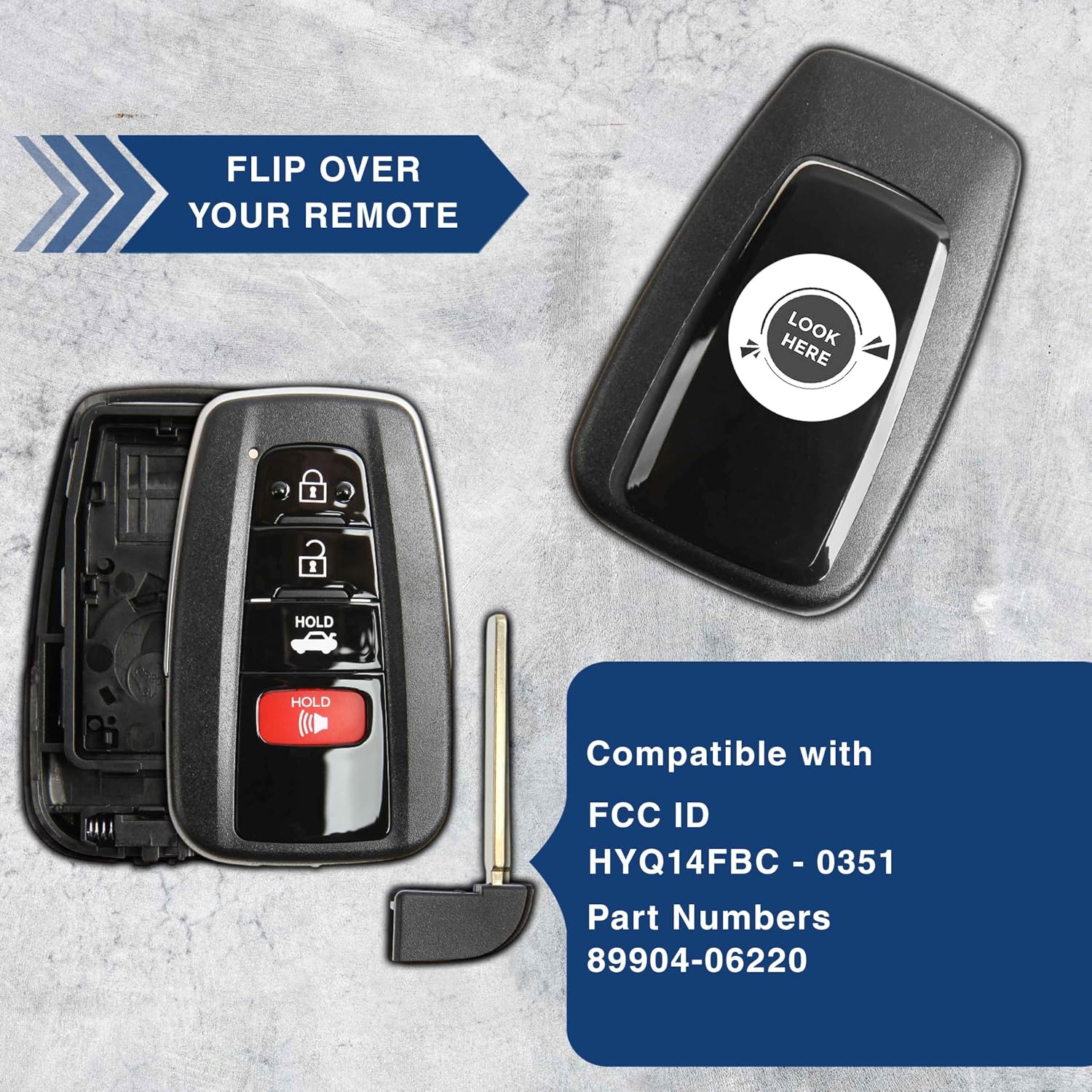 Remote Key Fob Shell 4btn Case for Toyota Camry (HYQ14FBC)