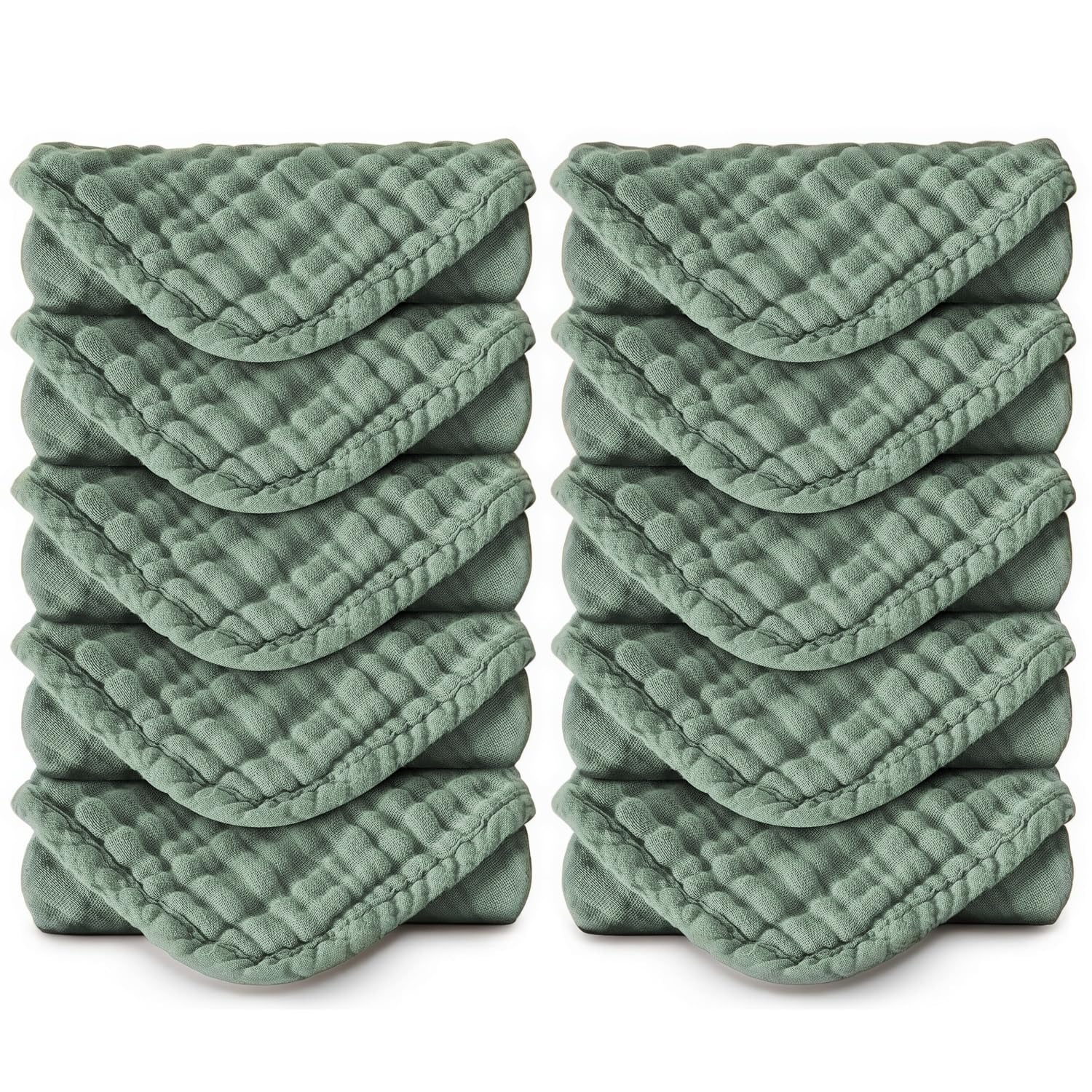 Debarbouillette Bebe Lavable, 10 Serviette Visage, Lange, Carre de Coton Bebe, Gants de Toilette Extra Douces Coton Reutilisable Lavable pour Nouveau Né Peau Indispensable Bebe