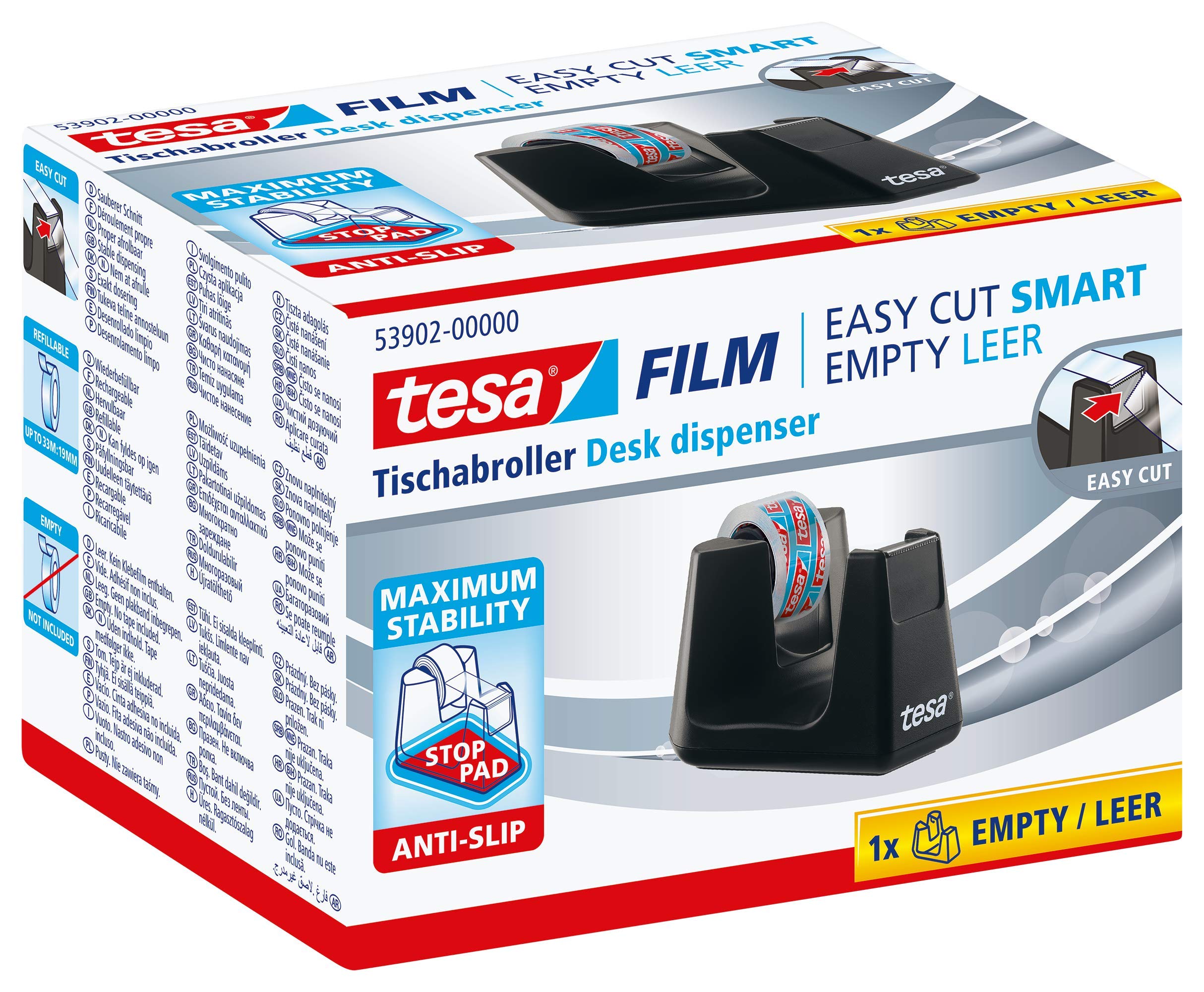 tesa Smart Sticky Tape Dispenser with Non-Slip Base
