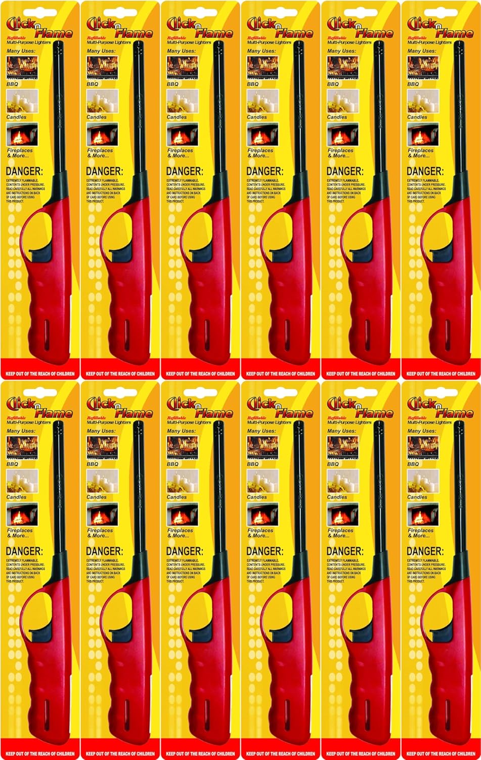 Click N Flame Lighter, Long Lighter for Candle Grill